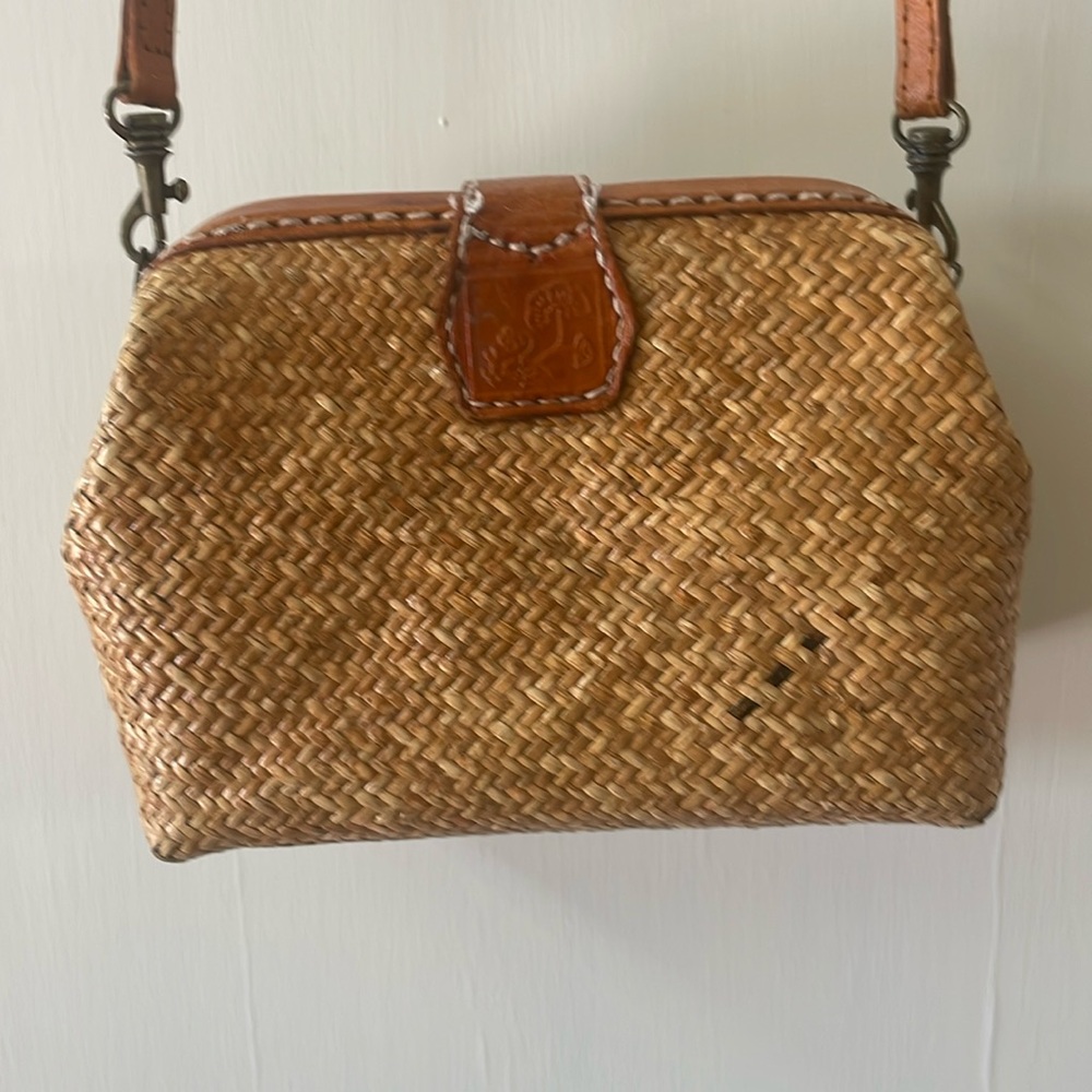 Vintage Straw Woven cross body purse